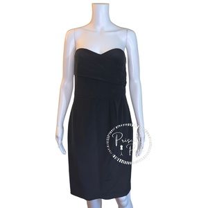 NWOT Ann Taylor Black 100% Silk Strapless Dress